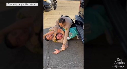 Los Angeles police officer hangs detainee