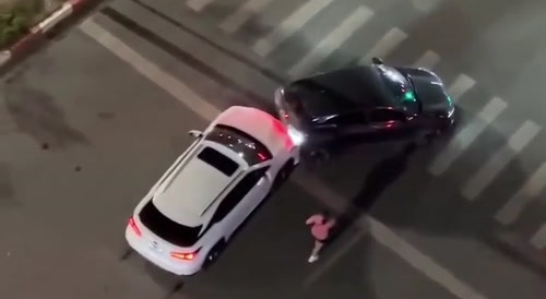 white SUV ain't stopping for no one