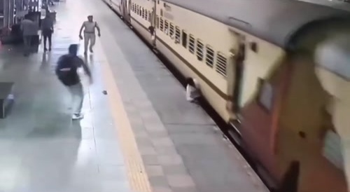 Indian Guy Goes For A Spin On A Train