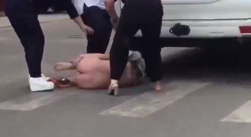 Asian Mistress Gets Stripped Naked - on Street