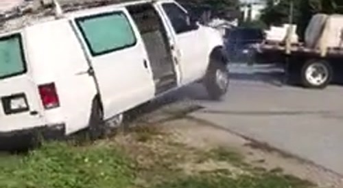 Tweaker Steals Work Van - Gets Whacked in the Head