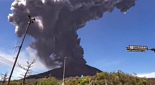 Japan's Sakurajima volcano has erupted.