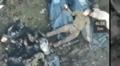 Ukrainian Drone Flies Into A Crowd of Russian Soldiers
