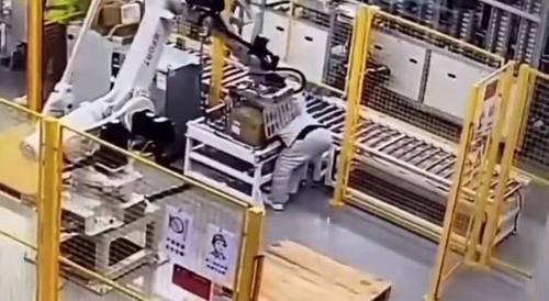 Robot crushes worker by accident