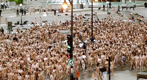 nudists in the street