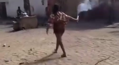 Lady KOs Herself With Firework