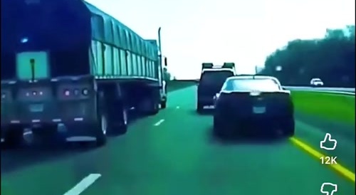 Stupid Road Rager Causes Accident