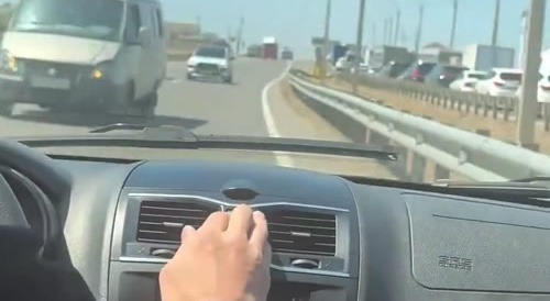 Wrong side of the highway to avoid traffic