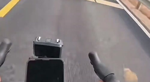 Cyclist loses brakes on steep gradient