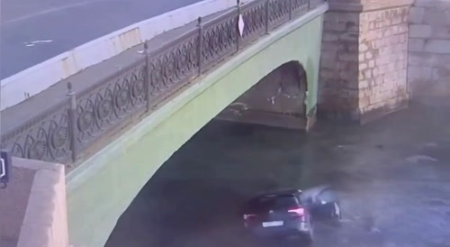 Driver Hits Pedestrian Then Crashes Into River