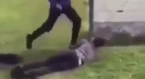 He was knocked down and received several kicks to the face.
