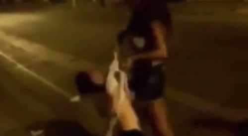 Brazilian Woman KO's A Man Outside A Bar