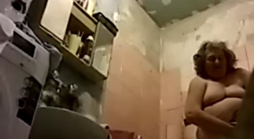 old woman in the bathroom