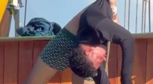 Man is cut in half by steel cable