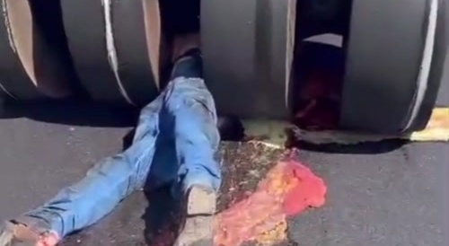 Dude got fucking pancaked under roller