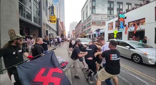 Neo Nazi Protesters Get Beat Up