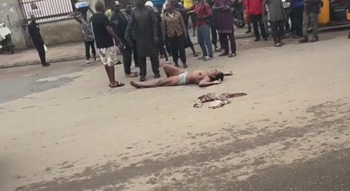 Niger girl lying resting