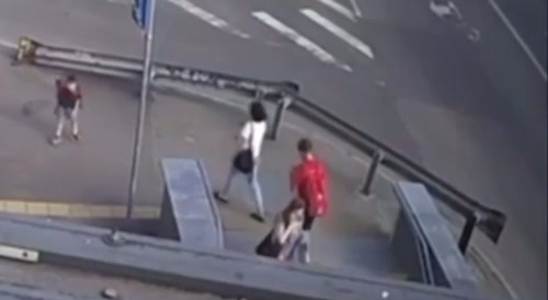 pedestrian annihilated by speeding car