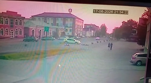 Couple On A Moped Take Flight