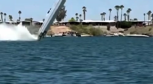 Boat Flies And Crashes While Cameraman Has An Orgasm