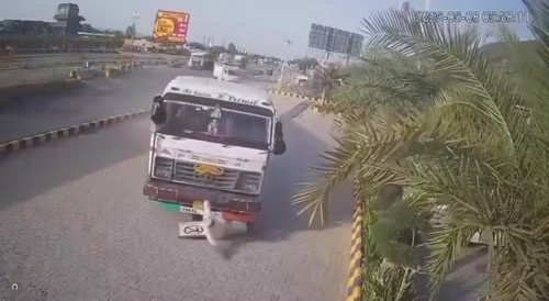 old man ran over by truck