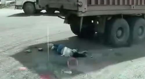 Truck hits scooter