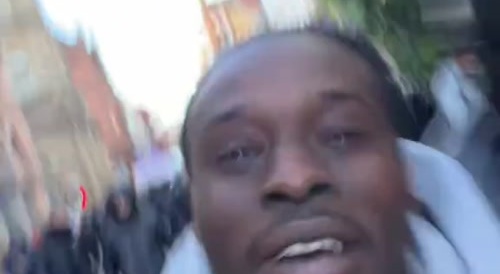 Guy gets punched at anti immigration protest