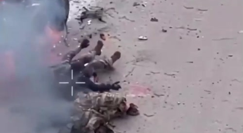 Elimination of three Ukrainians using a drone.