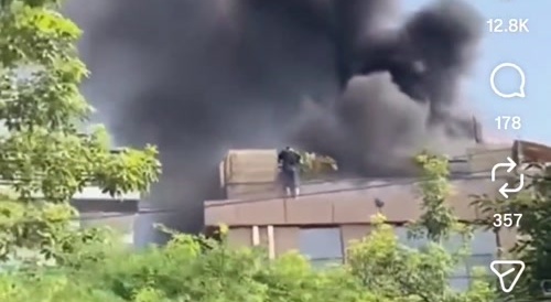 House fire naked jump