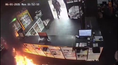arsonist sets himself on fire, twice