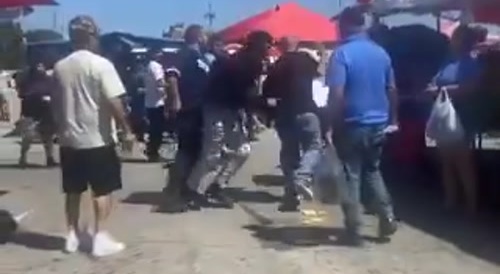 Chicago Thugs Fist at Farmer's Market