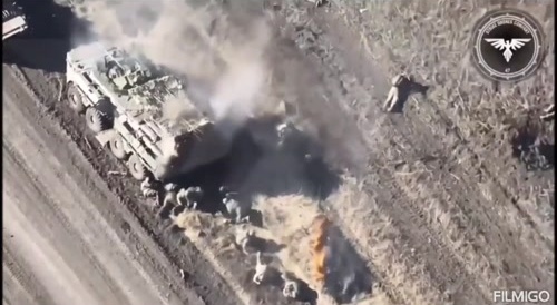 The epic destruction of a russian assault group.