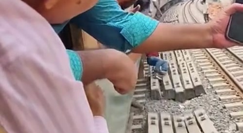 He Was Trying To Get Off The Train...