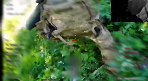 Destruction of a Ukrainian by a drone.