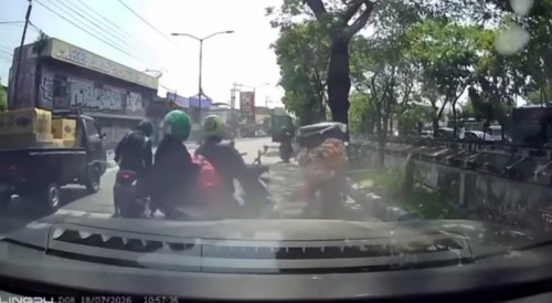 Tire Burst Hits Old Couple