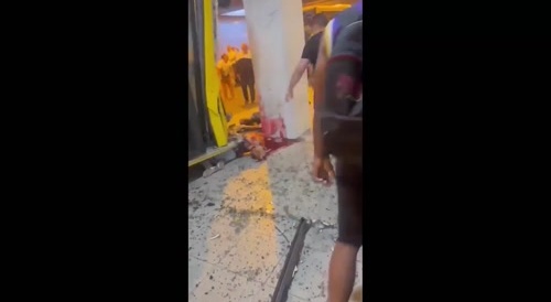 Out-of-Control Bus Crashes into Pillar