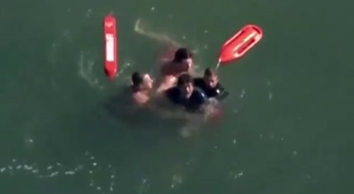 Stupid Idiot Jumps into Ocean to escape Cops