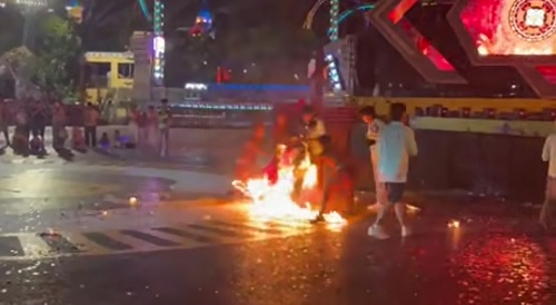 Dancer caught fire