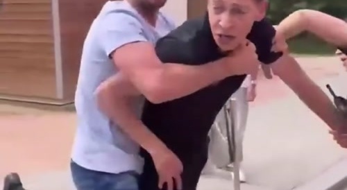 Police attempt to detain a young Maghrebi man