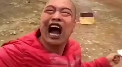 Chinese lay on kitchen knives and ate fireworks.