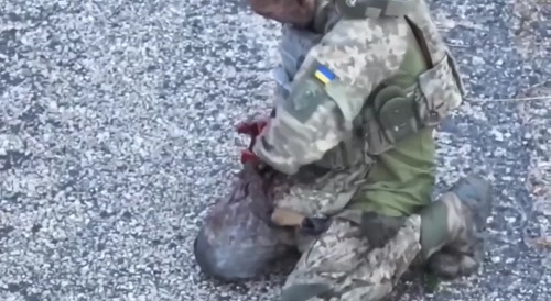 A Ukrainian had his fingers torn off.