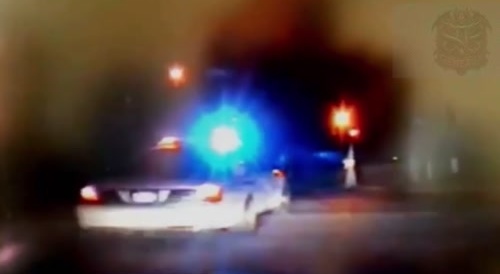 This cop got exploded by suspect car before he could register