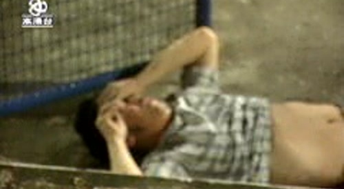 Man Kicks Guy Down Bleachers