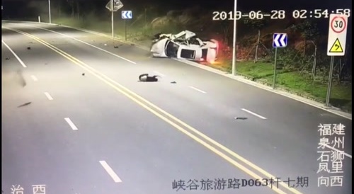 Woman Crashes Car, Gets Ejected - China