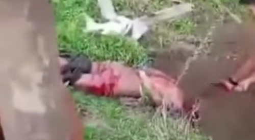 Dragged to his grave & decapitated