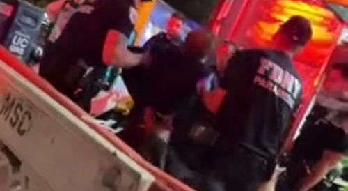Dude got a beating with brass knuckles