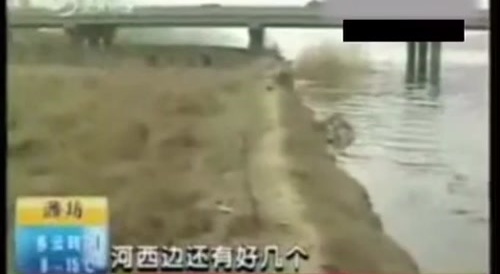 Dead baby by the river