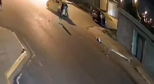Pickup Truck Violently Collides With Car Having Tires Changed