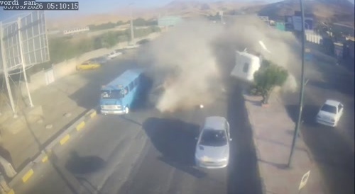 a chaotic accident on a iranian highway