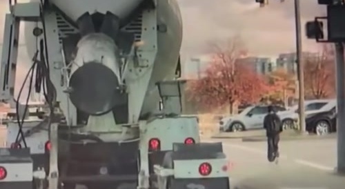 Woman crushed by cement mixer